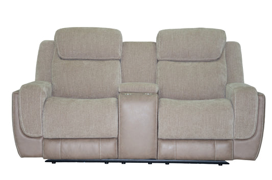 Xander Power Console Loveseat Sand