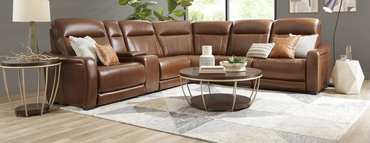 Newport 6-Piece Leather Power Reclining Sectional