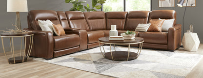 Newport 6-Piece Leather Power Reclining Sectional