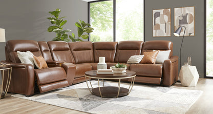 Newport 6-Piece Leather Power Reclining Sectional