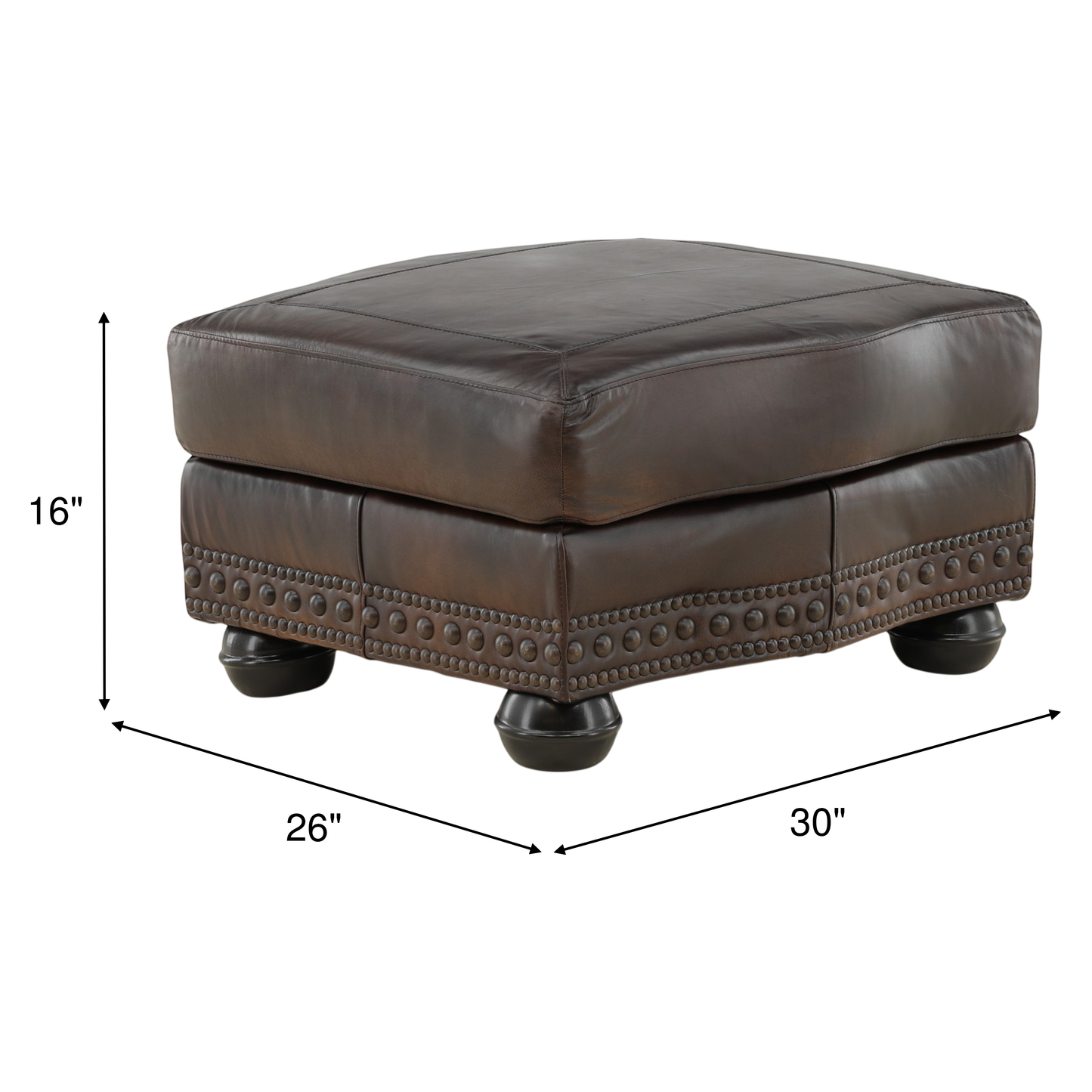 Leonard Leather Ottoman