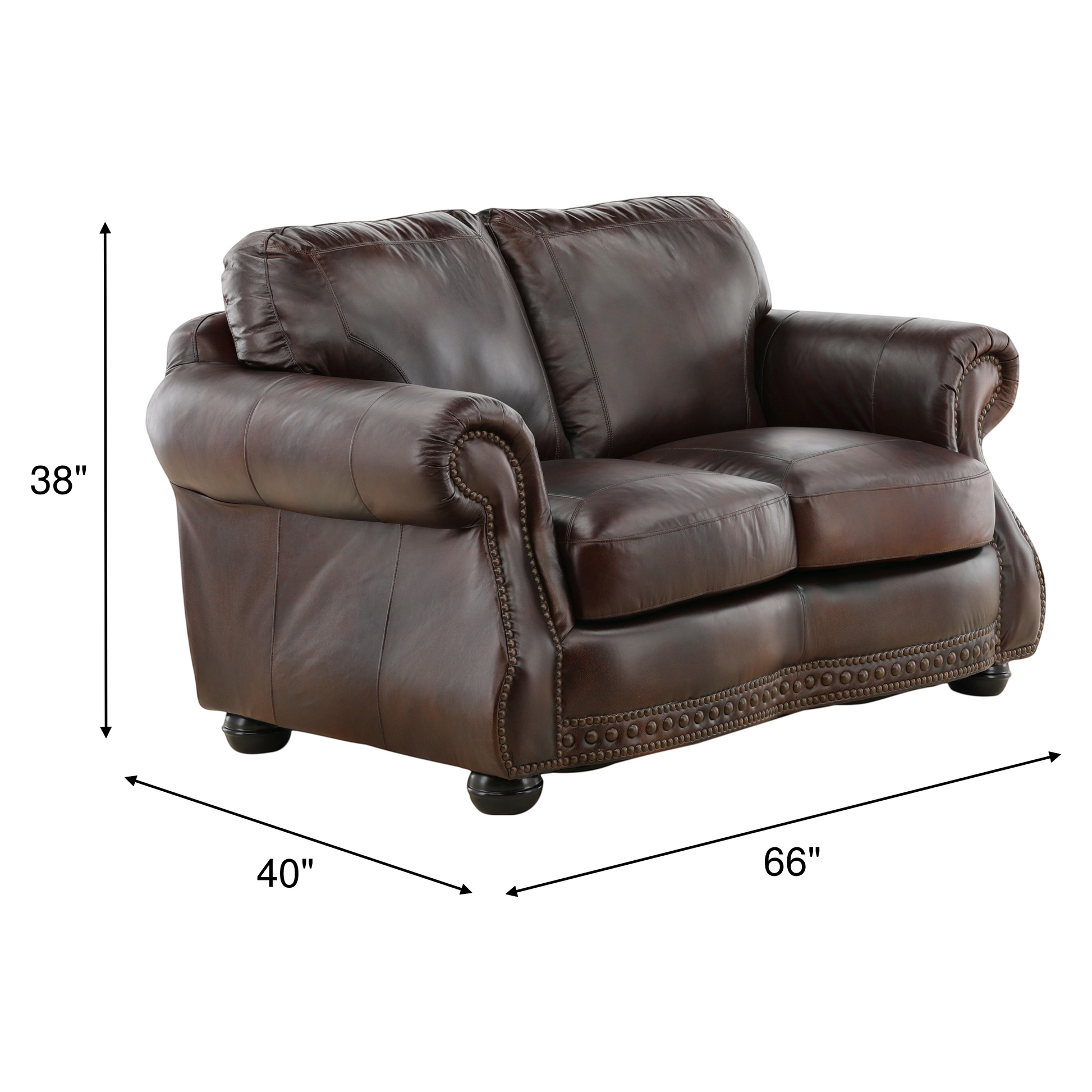 Leonard Leather Loveseat