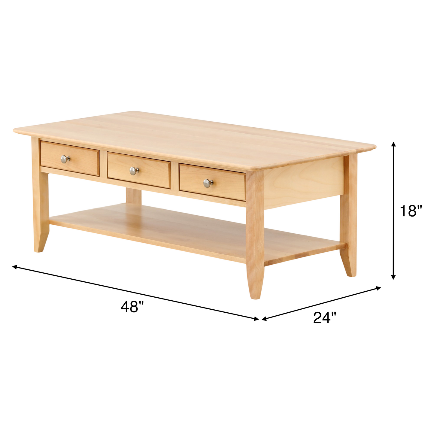 Stratford Cocktail Table with Drawer and Shelf