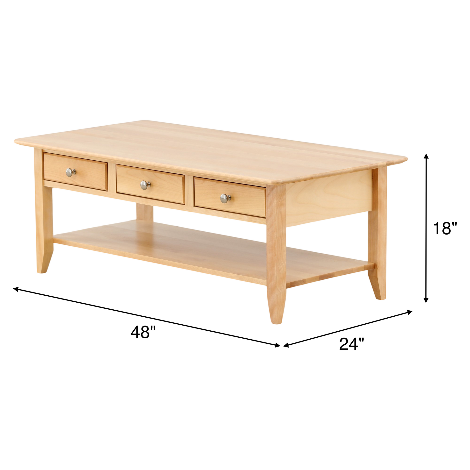 Stratford Cocktail Table with Drawer and Shelf
