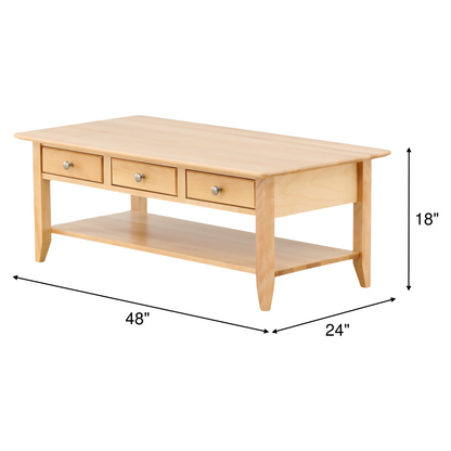 Stratford Cocktail Table with Drawer and Shelf