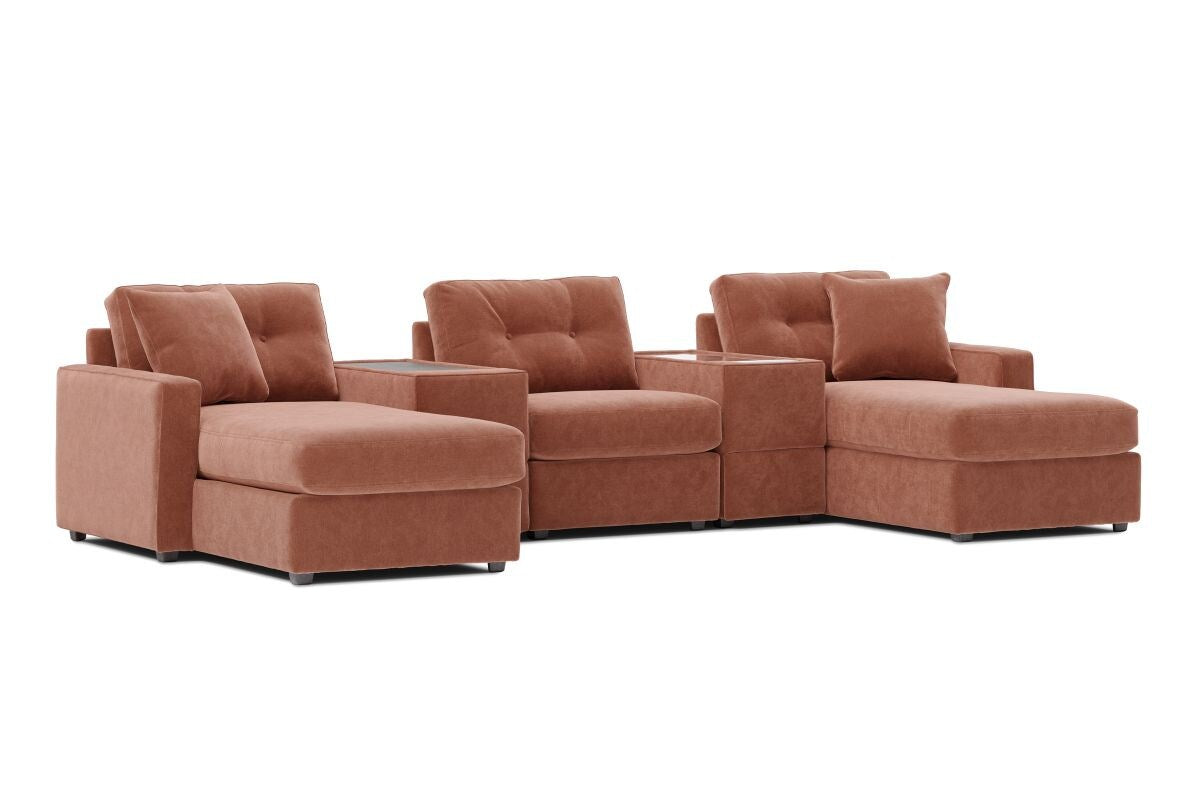 Modular One 5-Piece Sectional with Dual Chaise - Cantaloupe