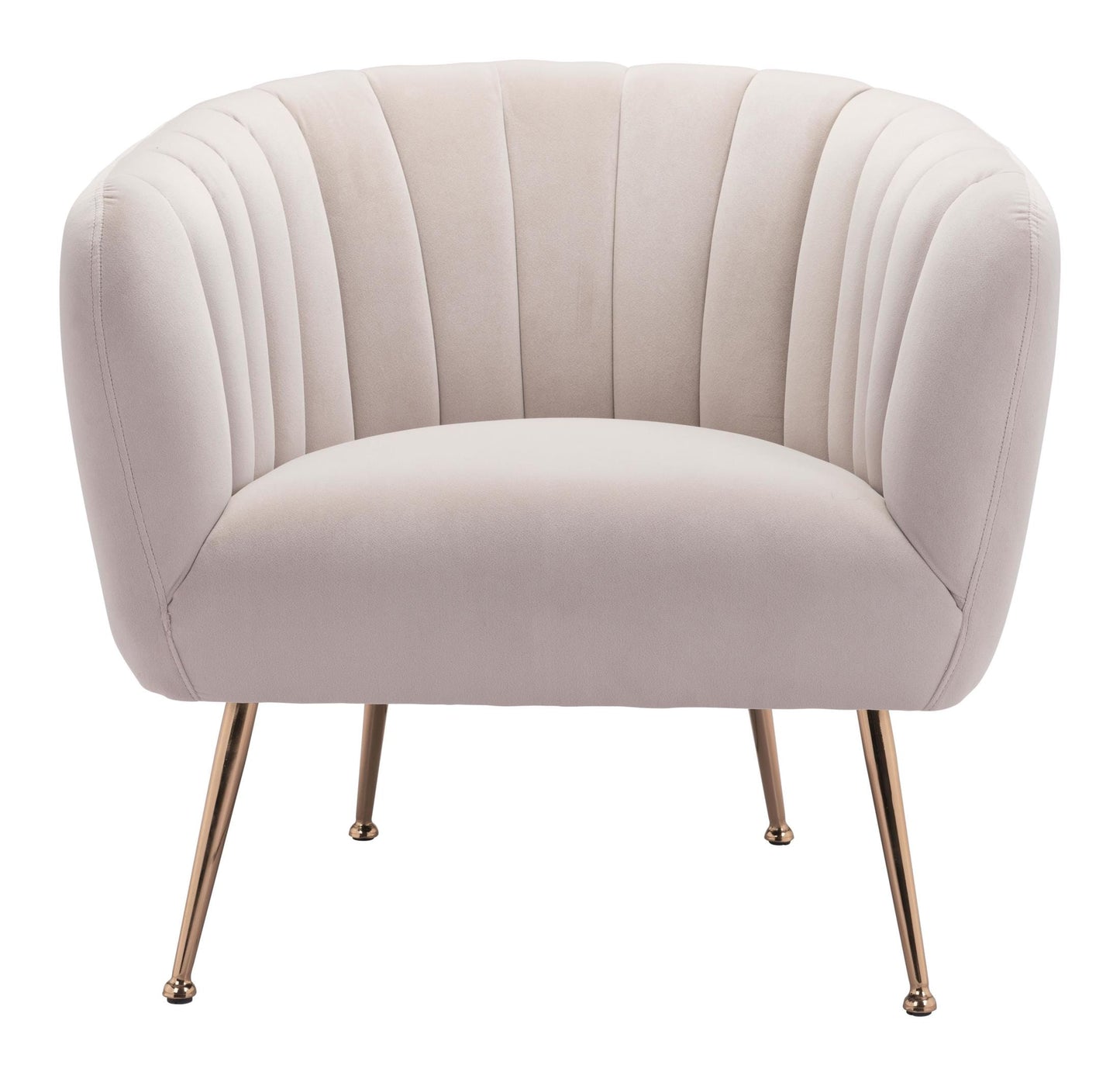 Deco Accent Chair Beige & Gold