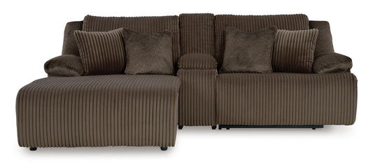 Top Tier Left Facing 3-Piece Reclining Sectional Sofa with Chaise