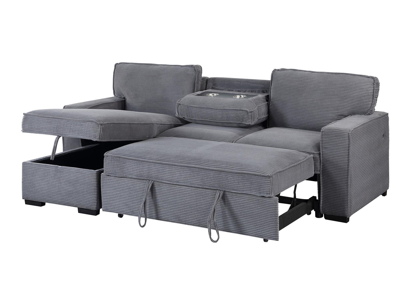 Amir 2-Piece Sectional with Sofa Bed