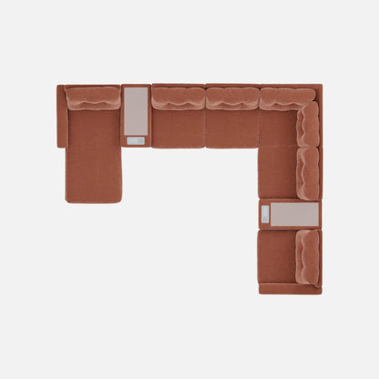Modular One 8-Piece Sectional Chaise with E-Console