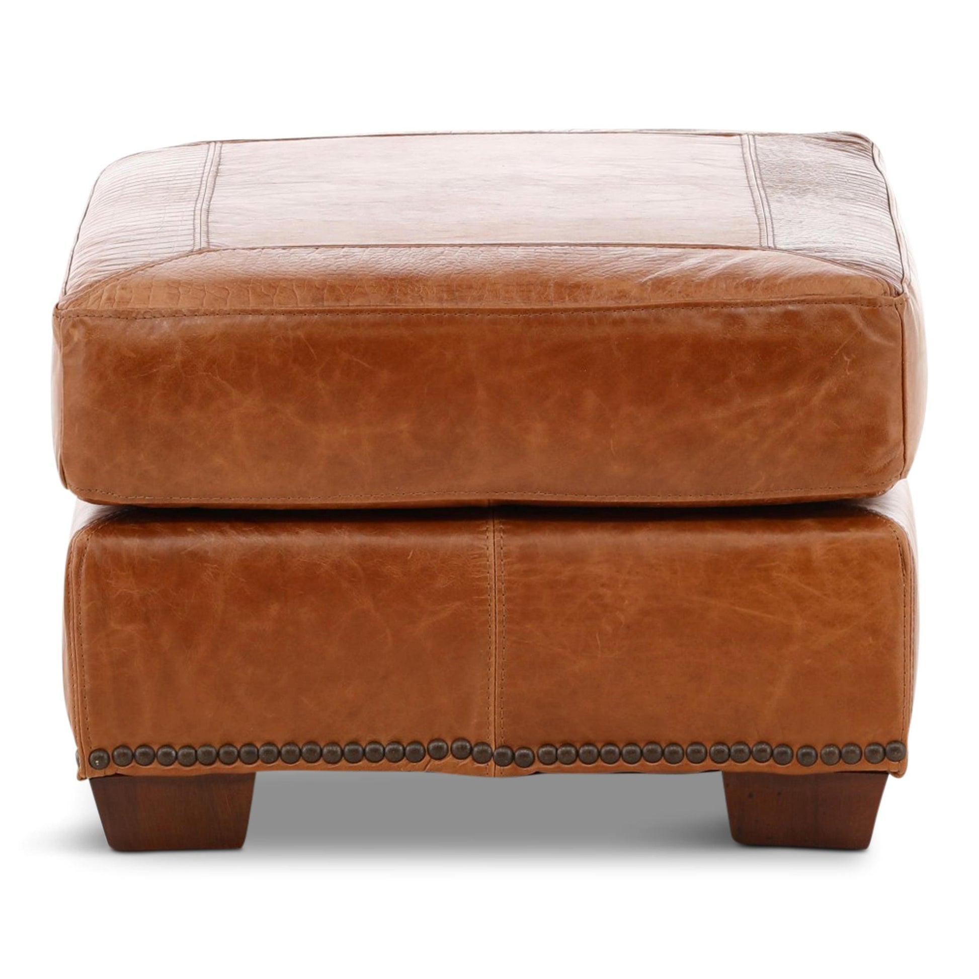 Park Avenue Leather Ottoman