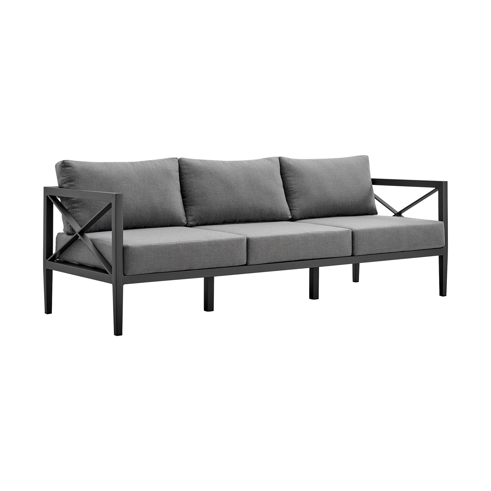 Sonoma Outdoor 4 piece Set in Dark Gray Finish and Dark Gray Cushions