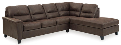 Navi 2-Piece Chestnut Sleeper Sectional with Chaise