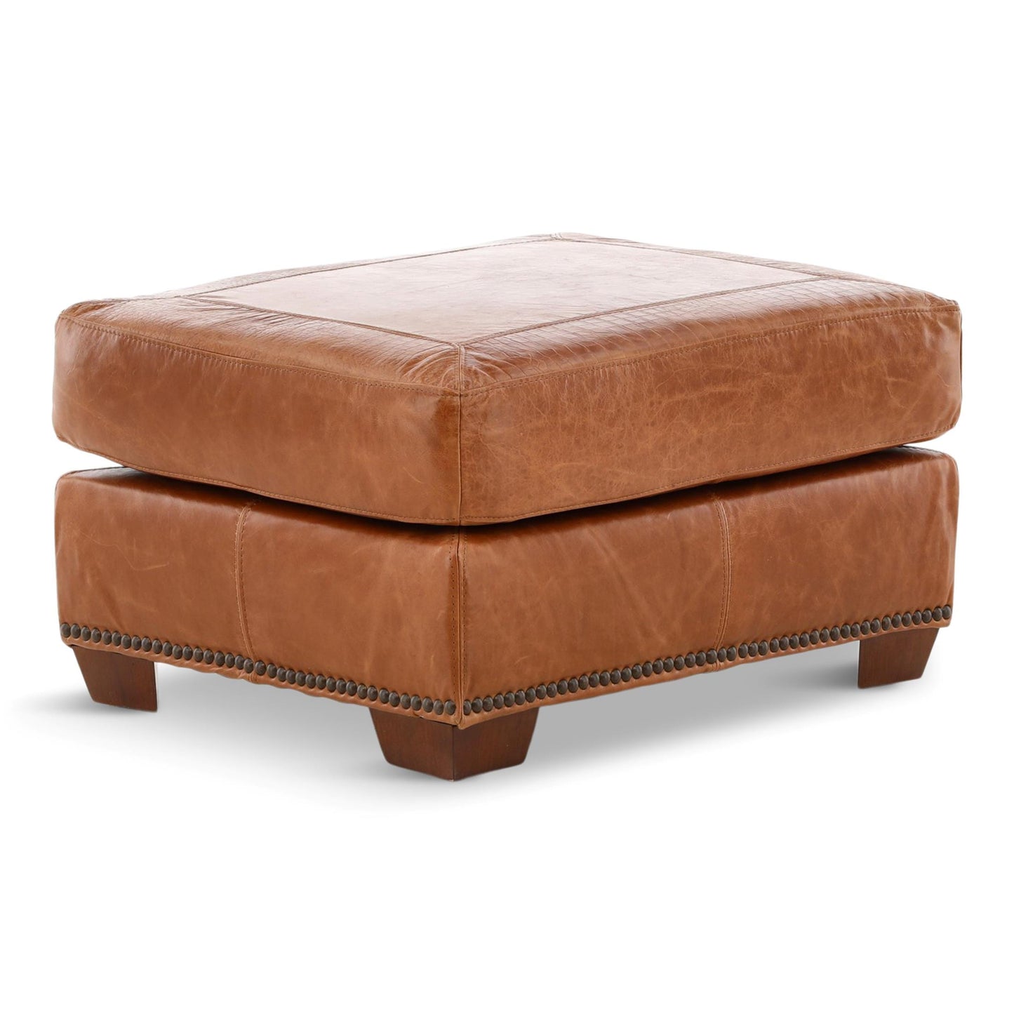 Park Avenue Leather Ottoman