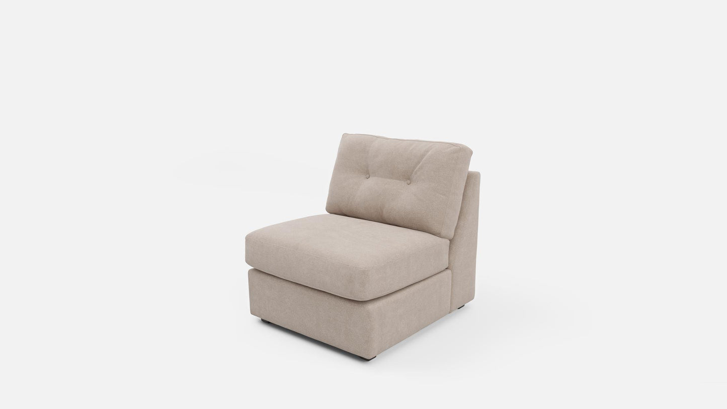 Modular One Armless Chair - Stone