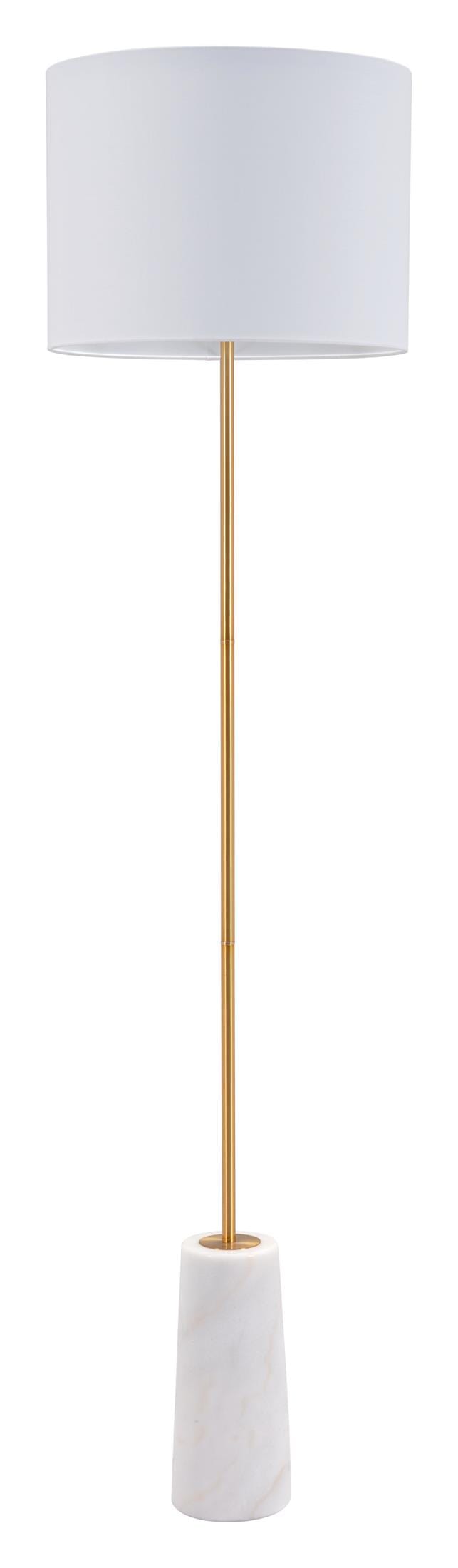 Titan Floor Lamp White & Brass