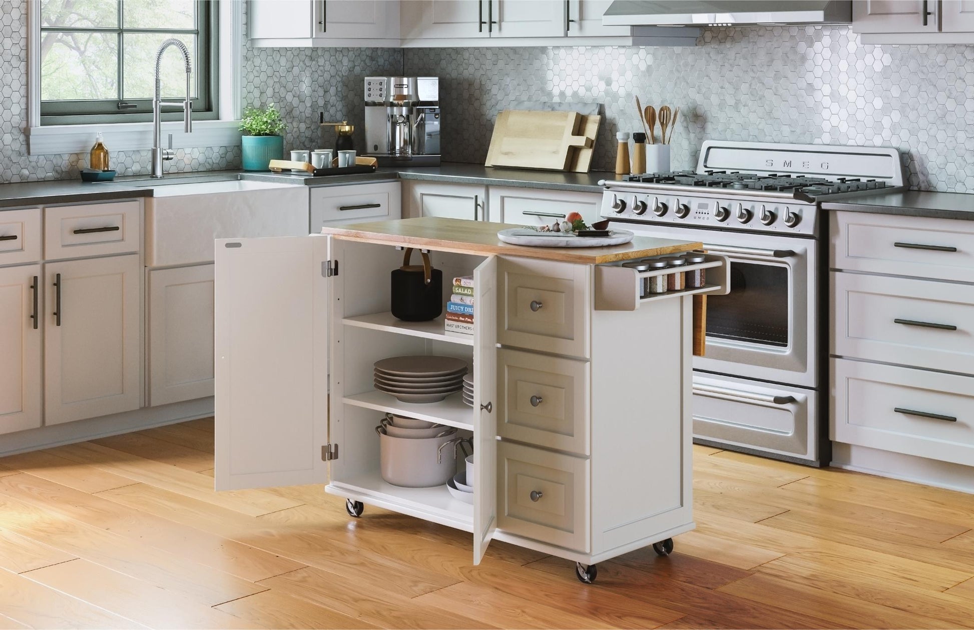Dolly Madison 3 Drawer Kitchen Cart