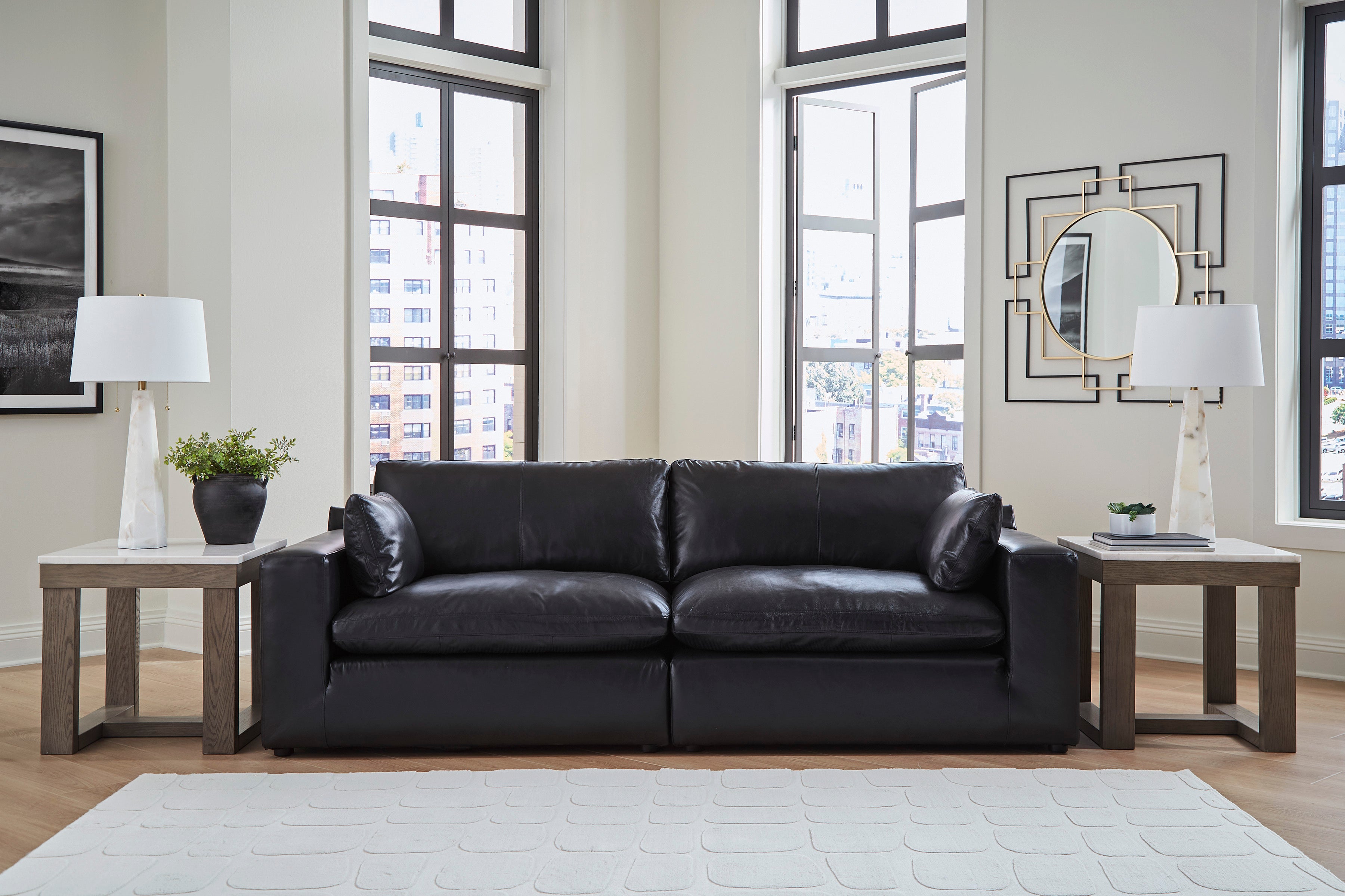 Ashley Emilia 2-Piece Leather Modular Loveseat – Levin Furniture