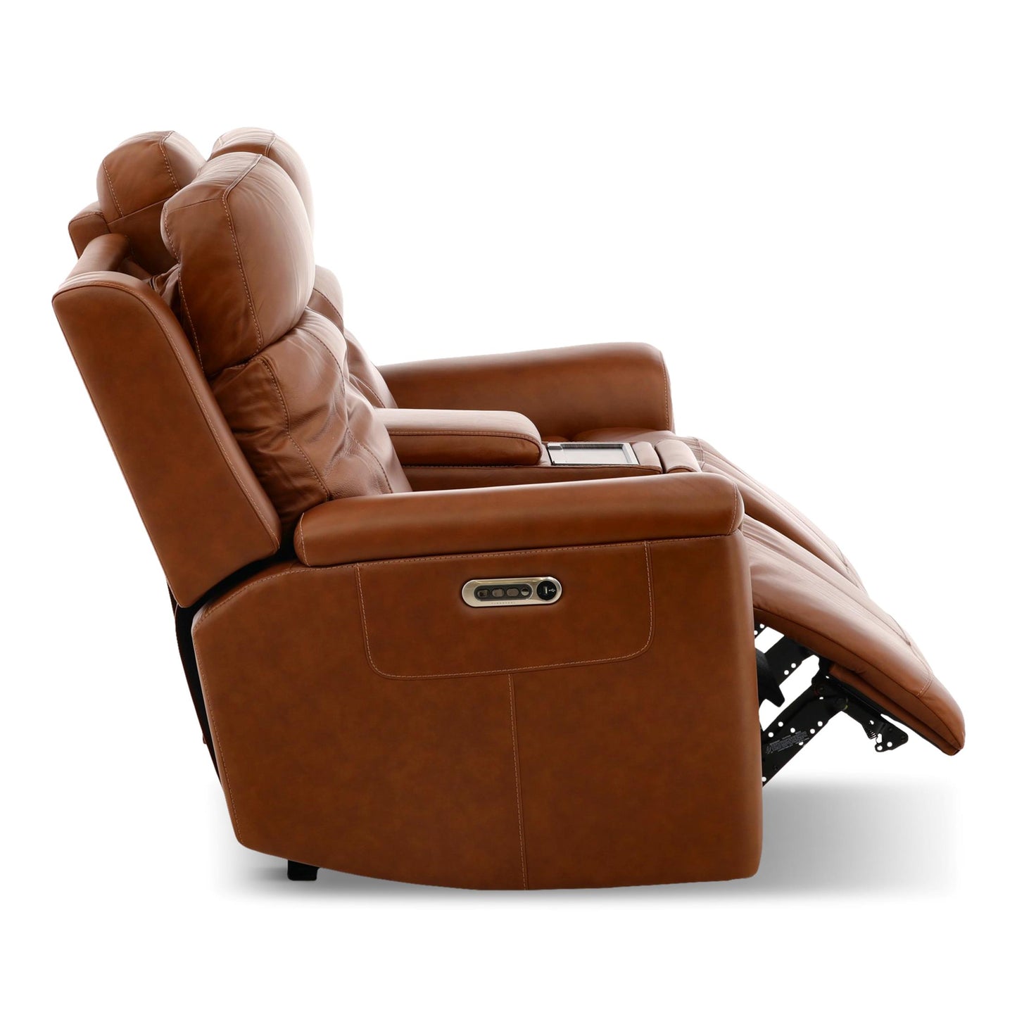 Adrian Leather Power Reclining Console Loveseat