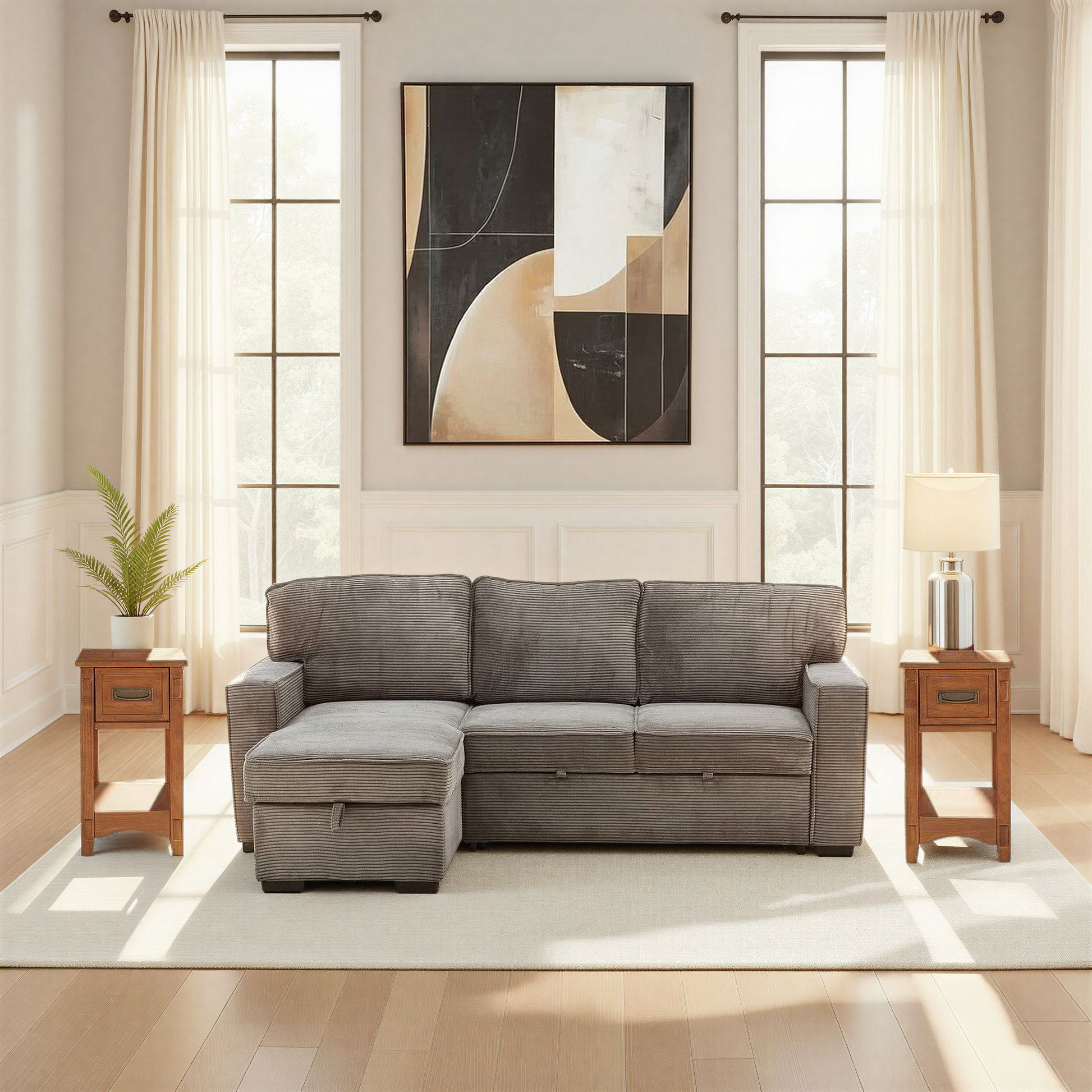 Amir 2-Piece Sectional with Sofa Bed