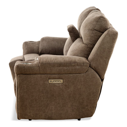 Lancaster Power Reclining Console Loveseat