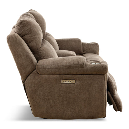 Lancaster Power Reclining Console Loveseat
