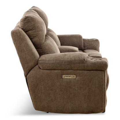 Lancaster Power Reclining Console Loveseat
