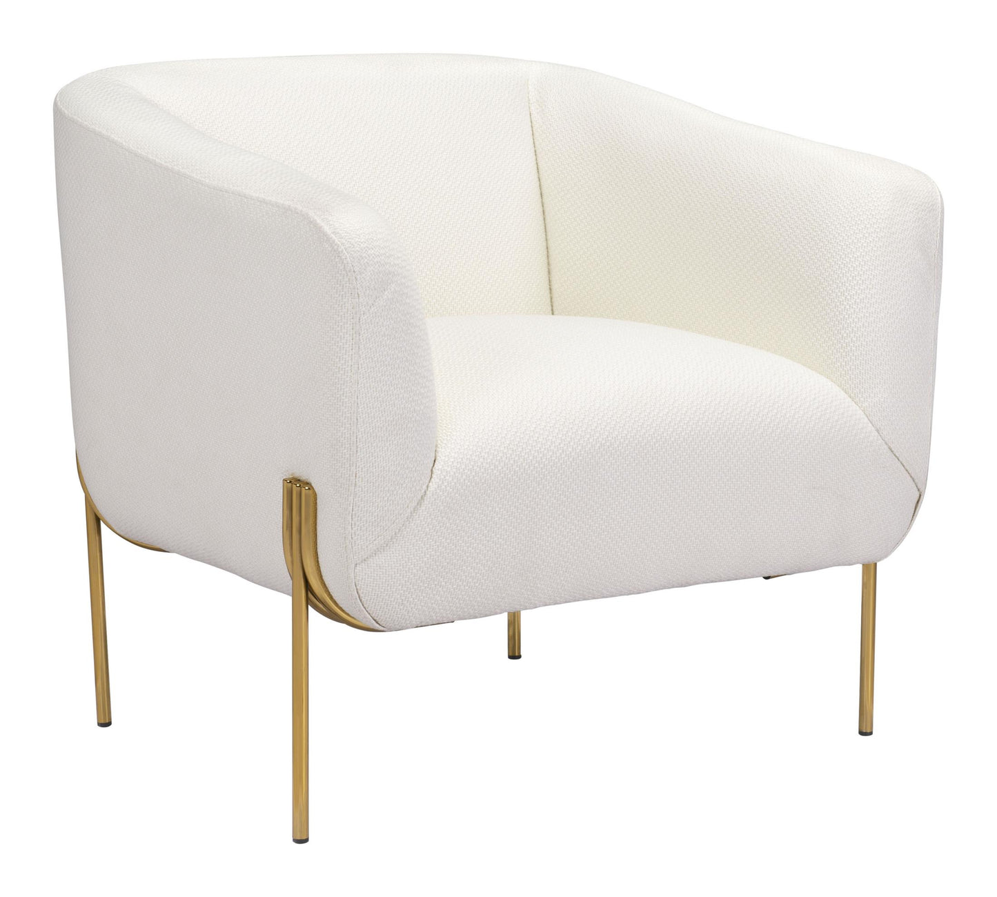 Micaela Arm Chair Ivory & Gold