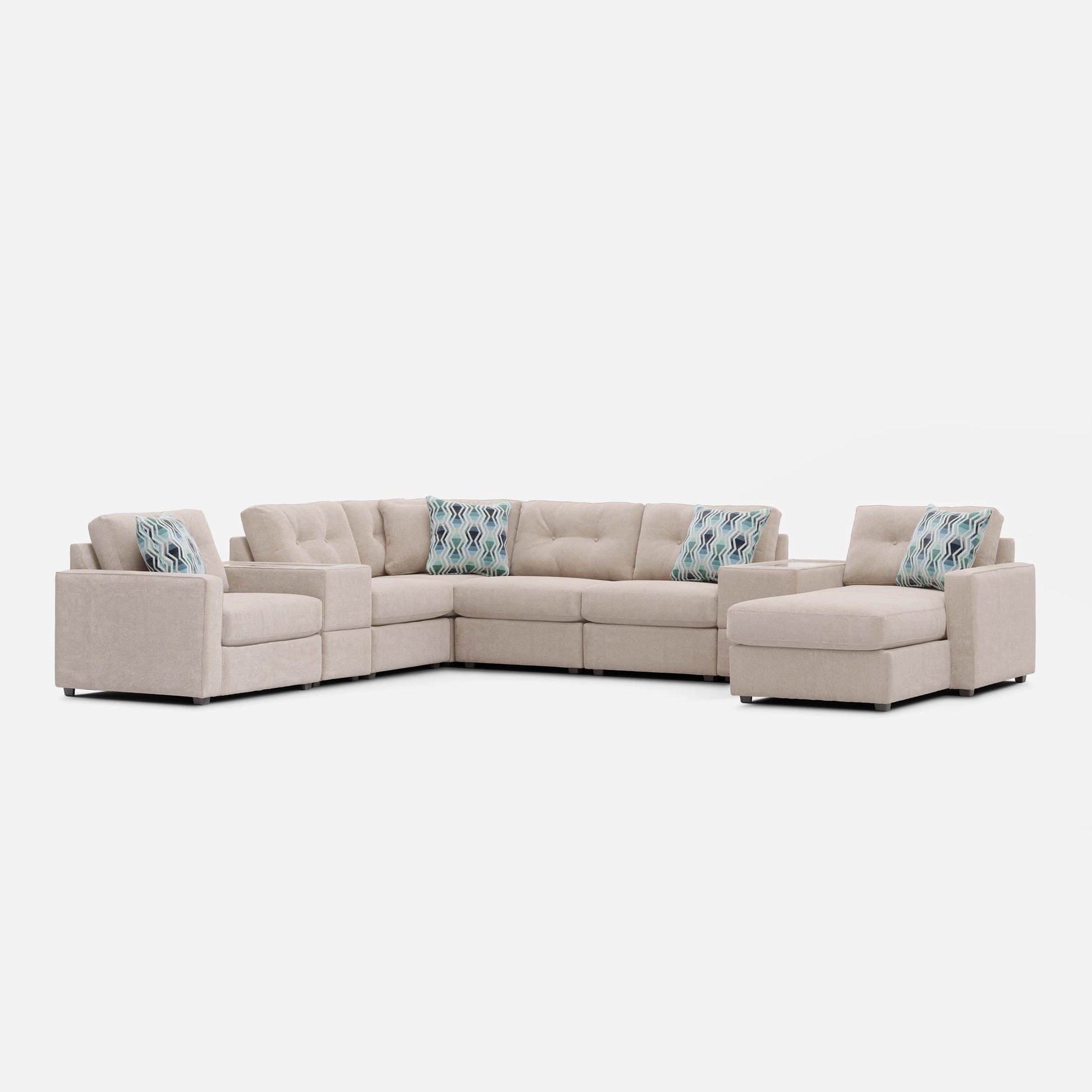 Modular One 8-Piece Sectional Chaise with E-Console