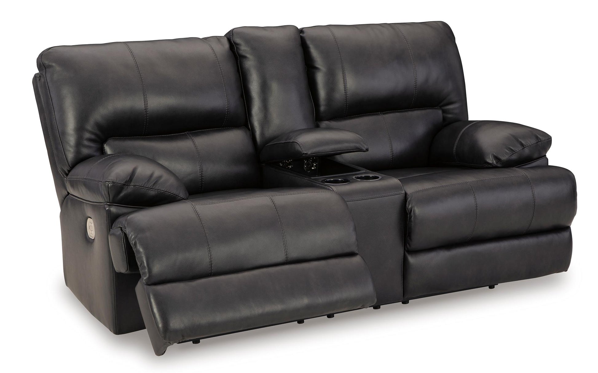 Mountainous Leather Power Reclining Console Loveseat