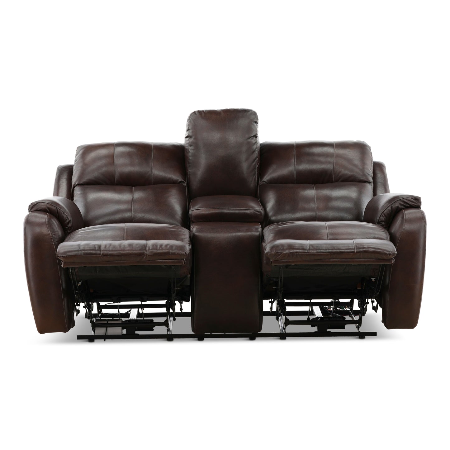 Waylon Leather Power Reclining Console Loveseat