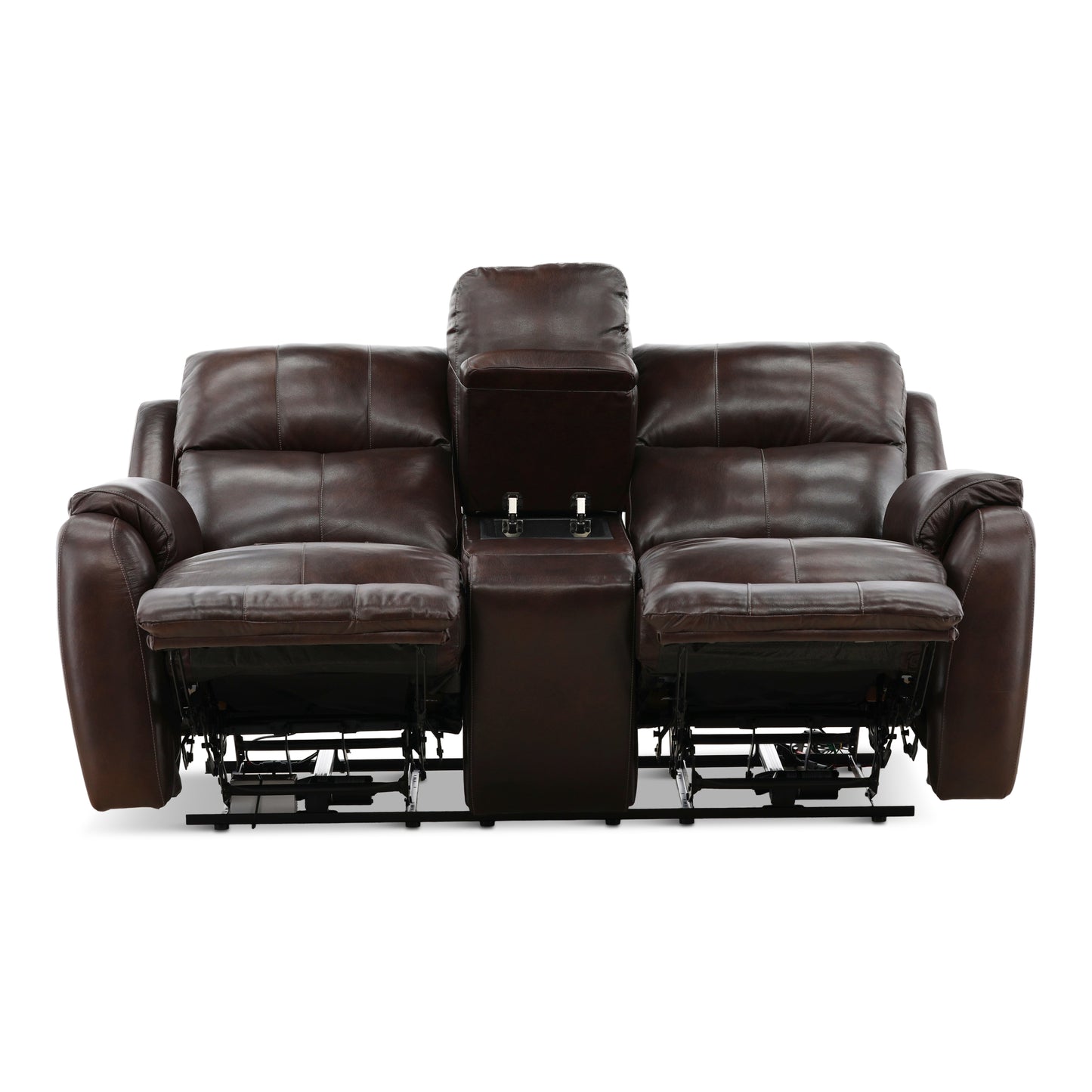 Waylon Leather Power Reclining Console Loveseat