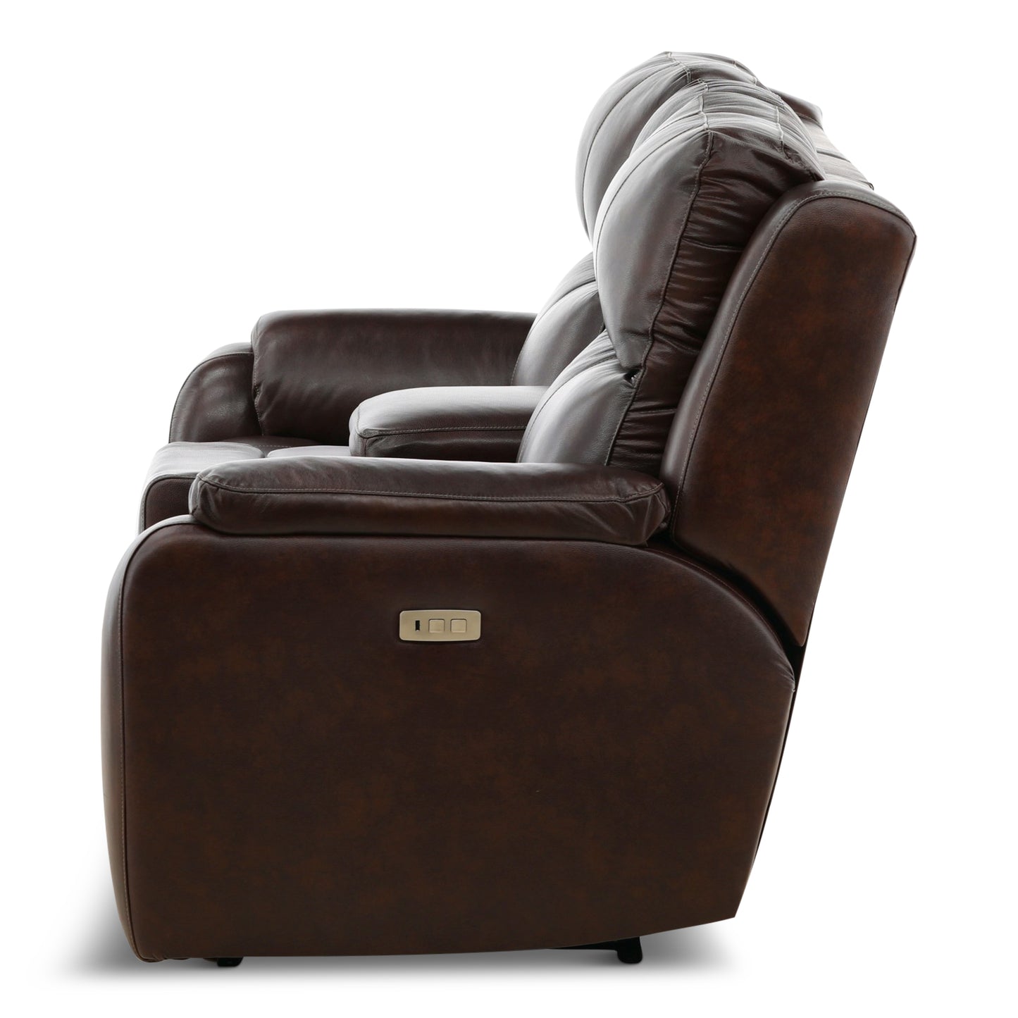 Waylon Leather Power Reclining Console Loveseat