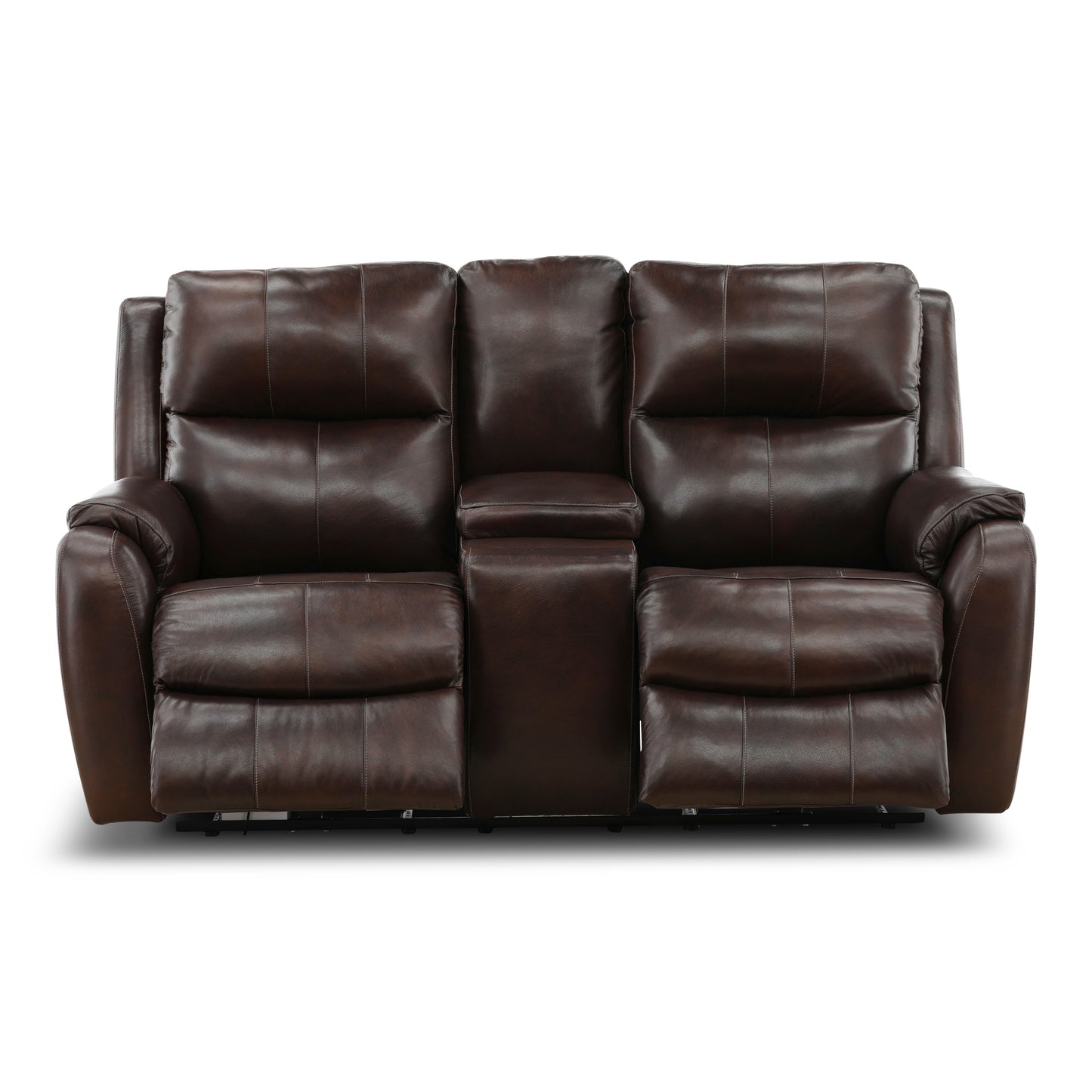 Waylon Leather Power Reclining Console Loveseat