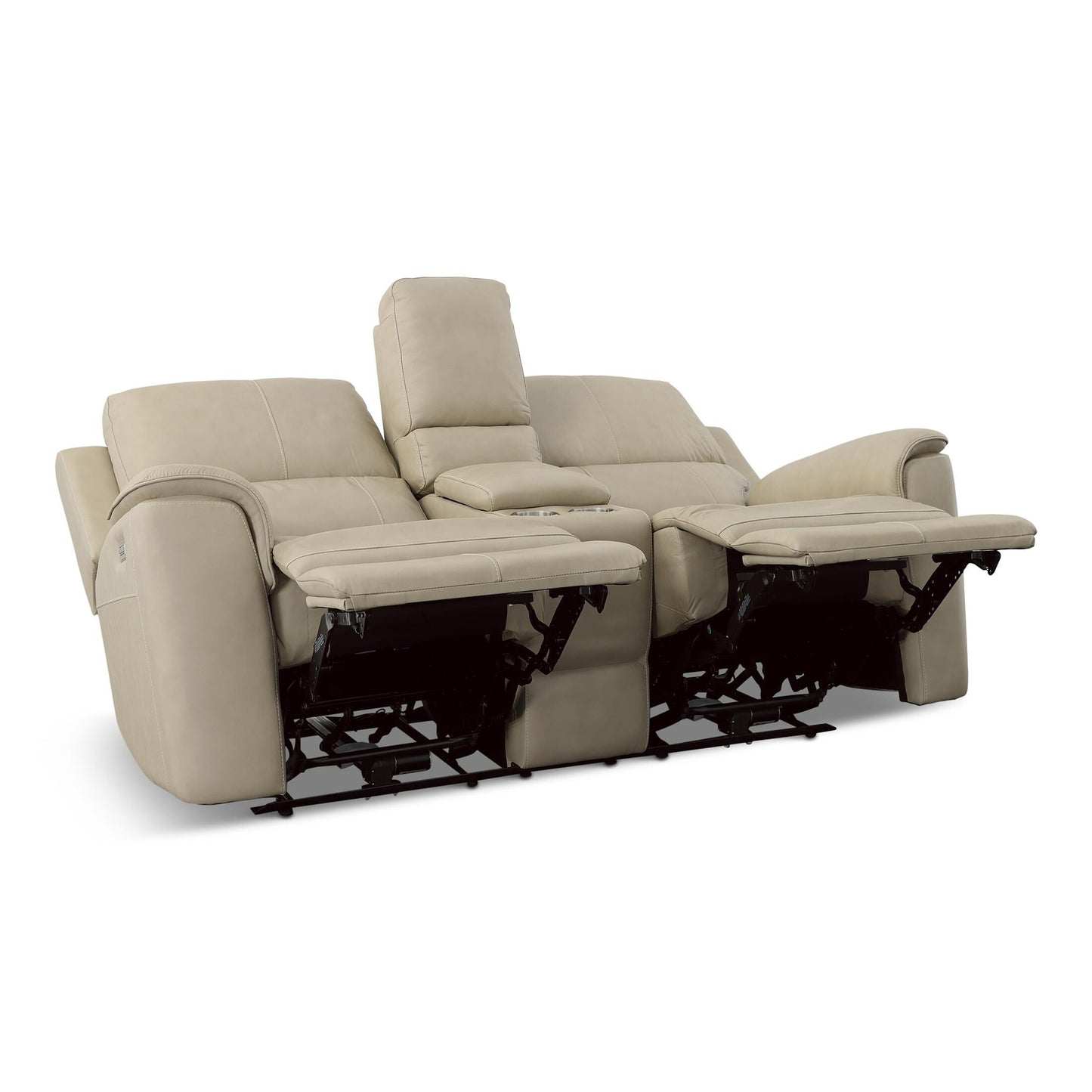 Carmen Leather Power Reclining Loveseat with Console