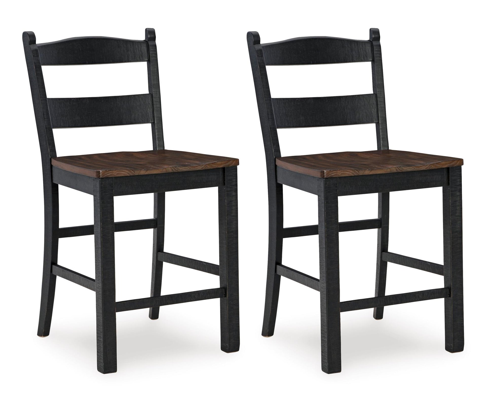 Valebeck Counter Height Bar Stool with Back (Set of 2) Black