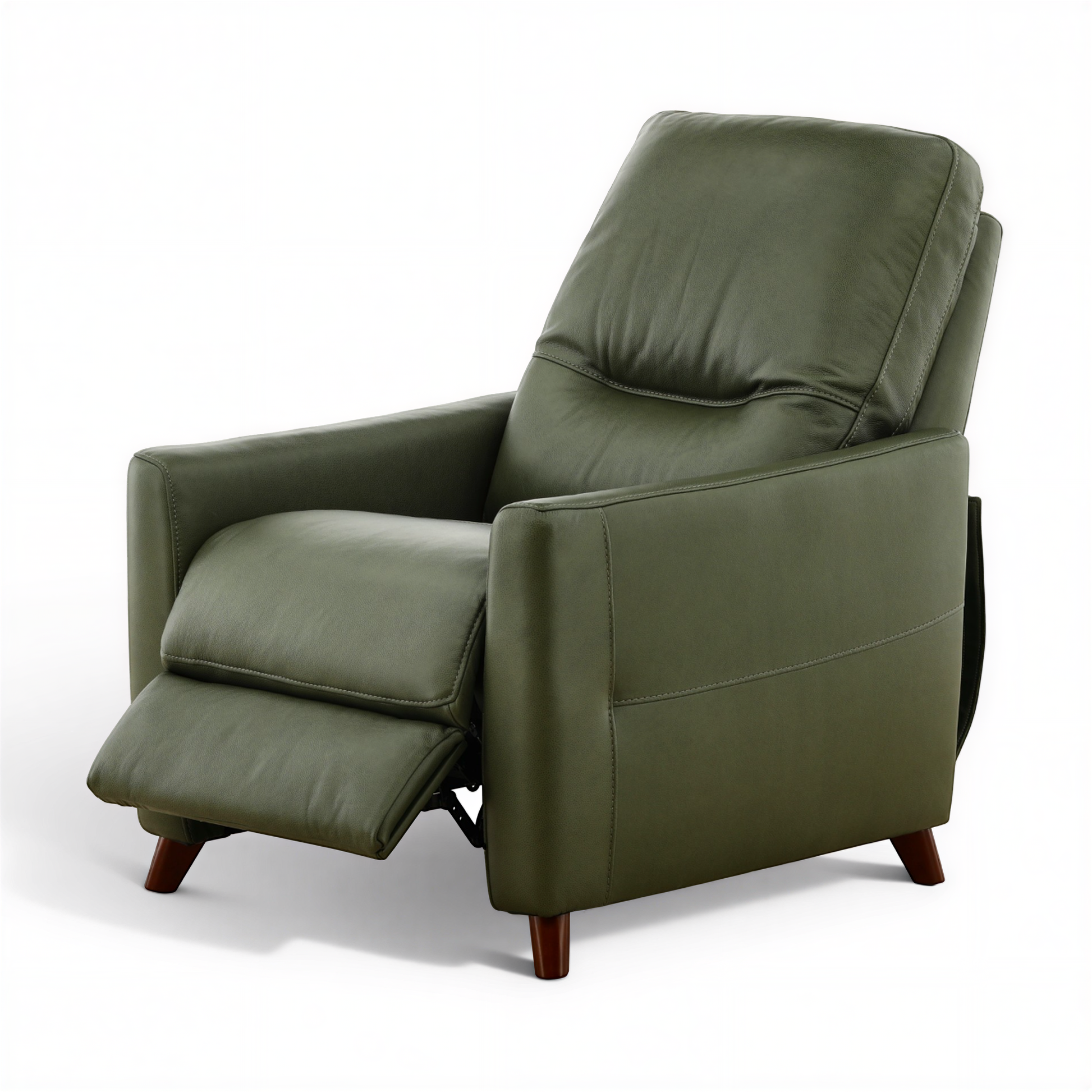 Leather pushback recliner
