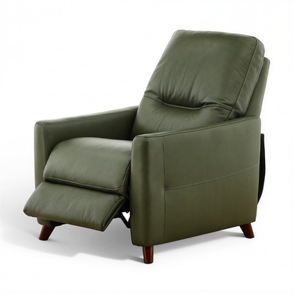 Leather pushback recliner