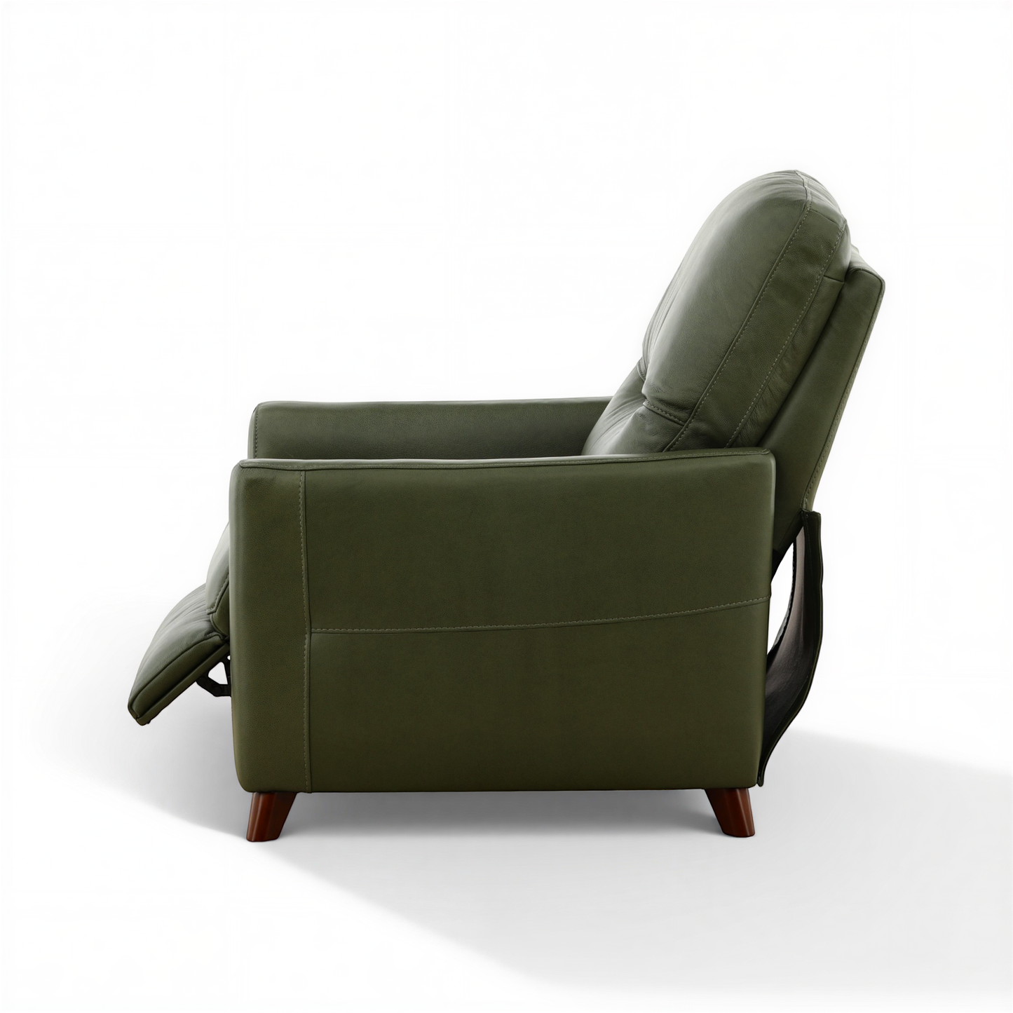 Leather pushback recliner