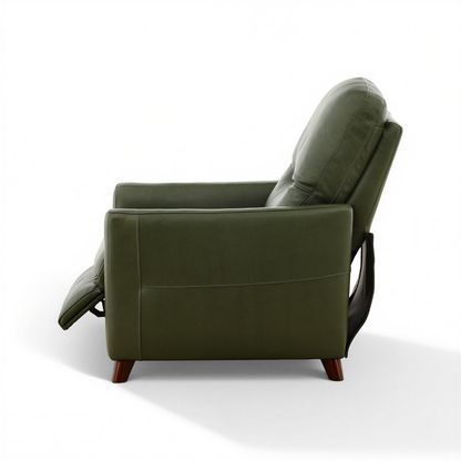 Leather pushback recliner