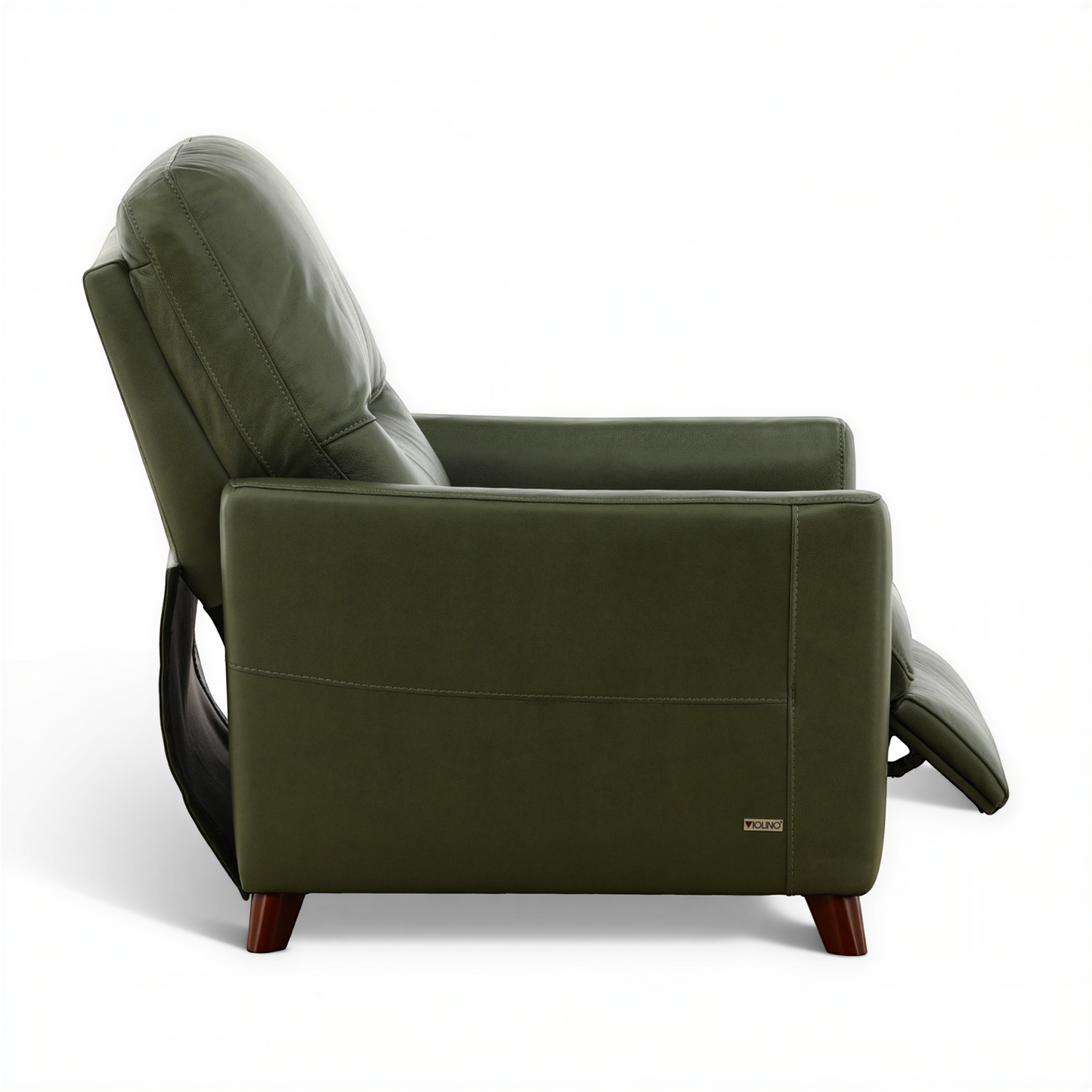 Leather pushback recliner