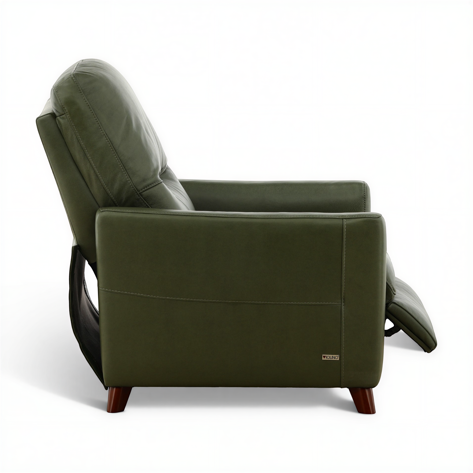 Leather pushback recliner