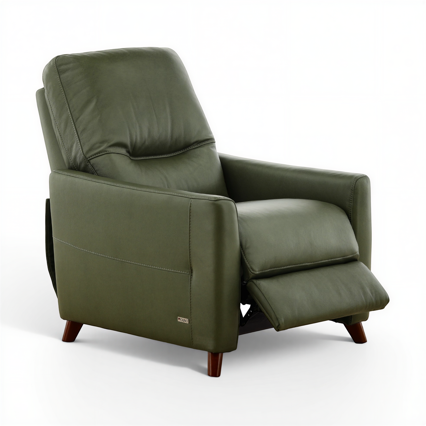 Leather pushback recliner