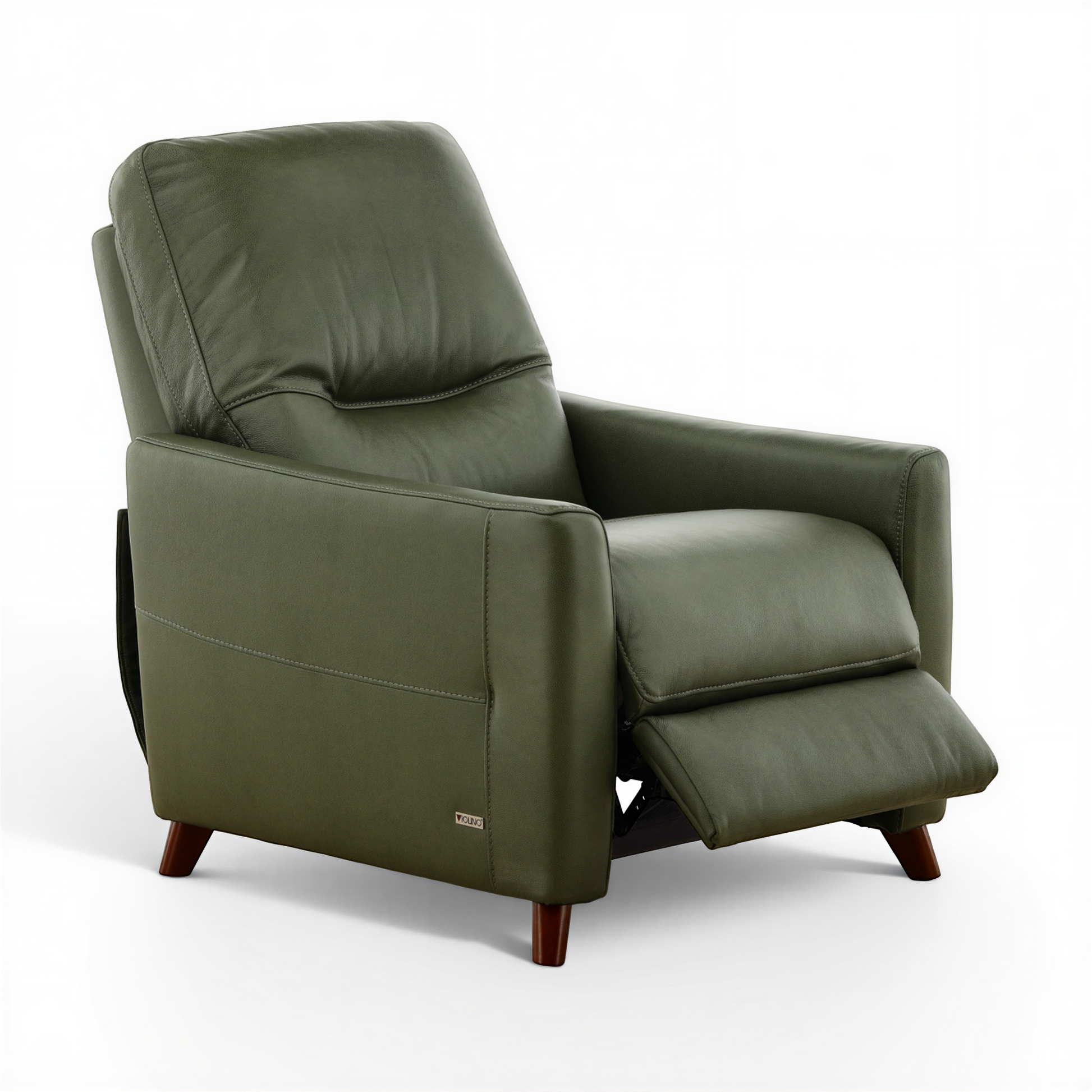 Leather pushback recliner