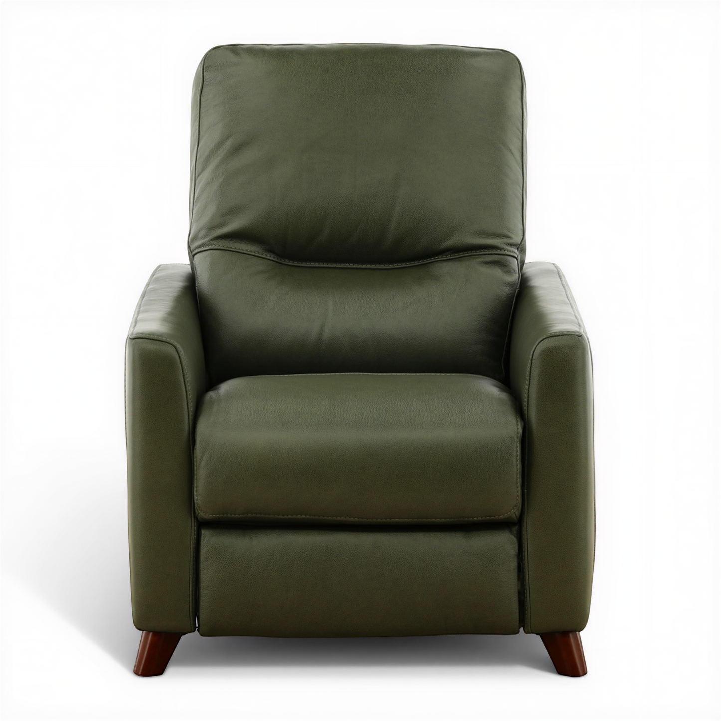 Leather pushback recliner