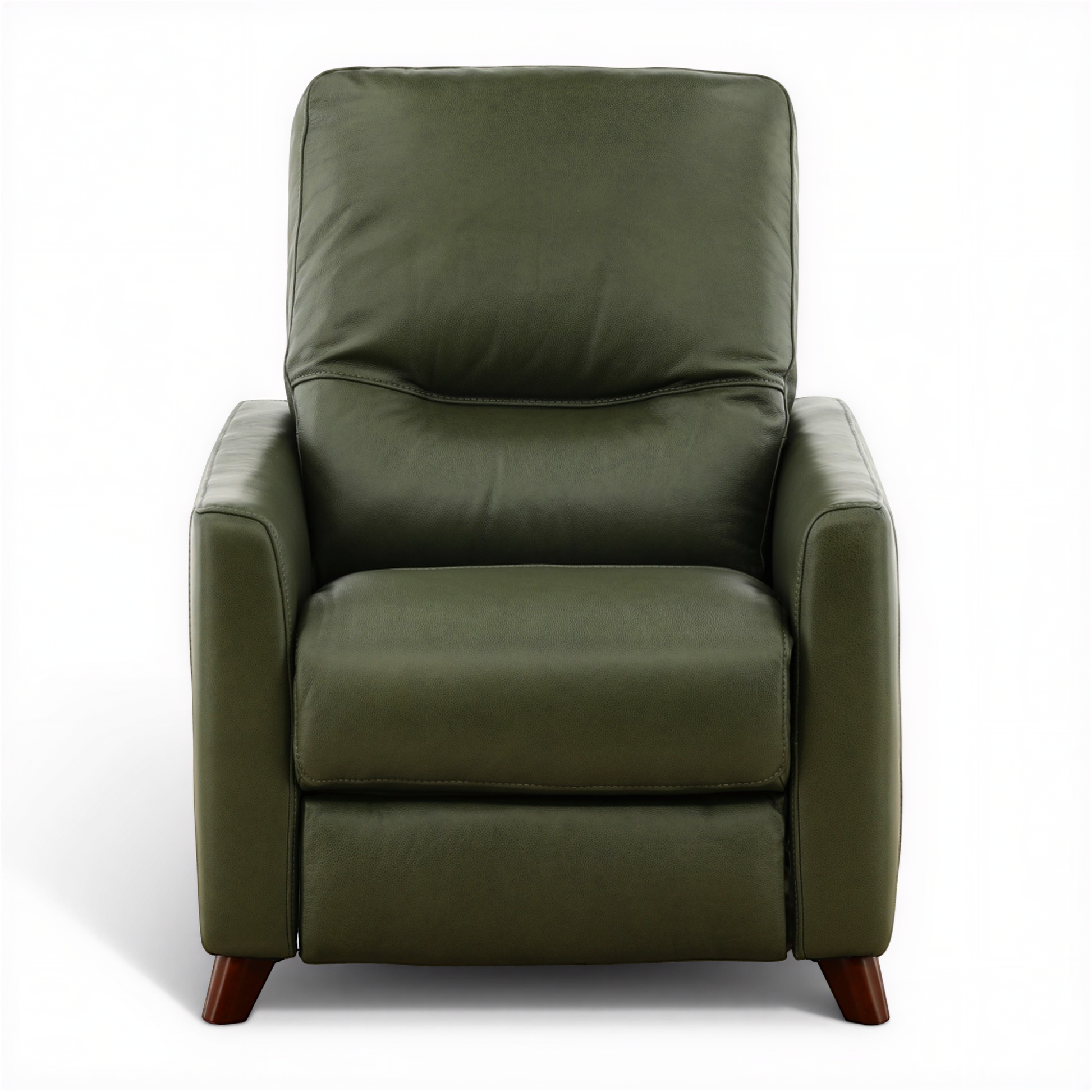Leather pushback recliner