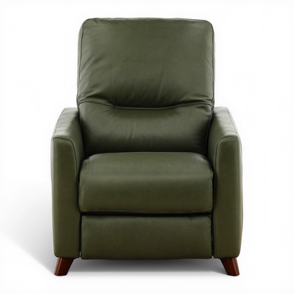 Leather pushback recliner