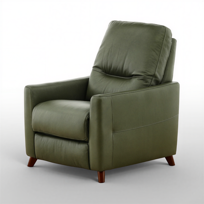 Leather pushback recliner