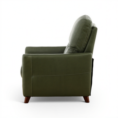 Leather pushback recliner