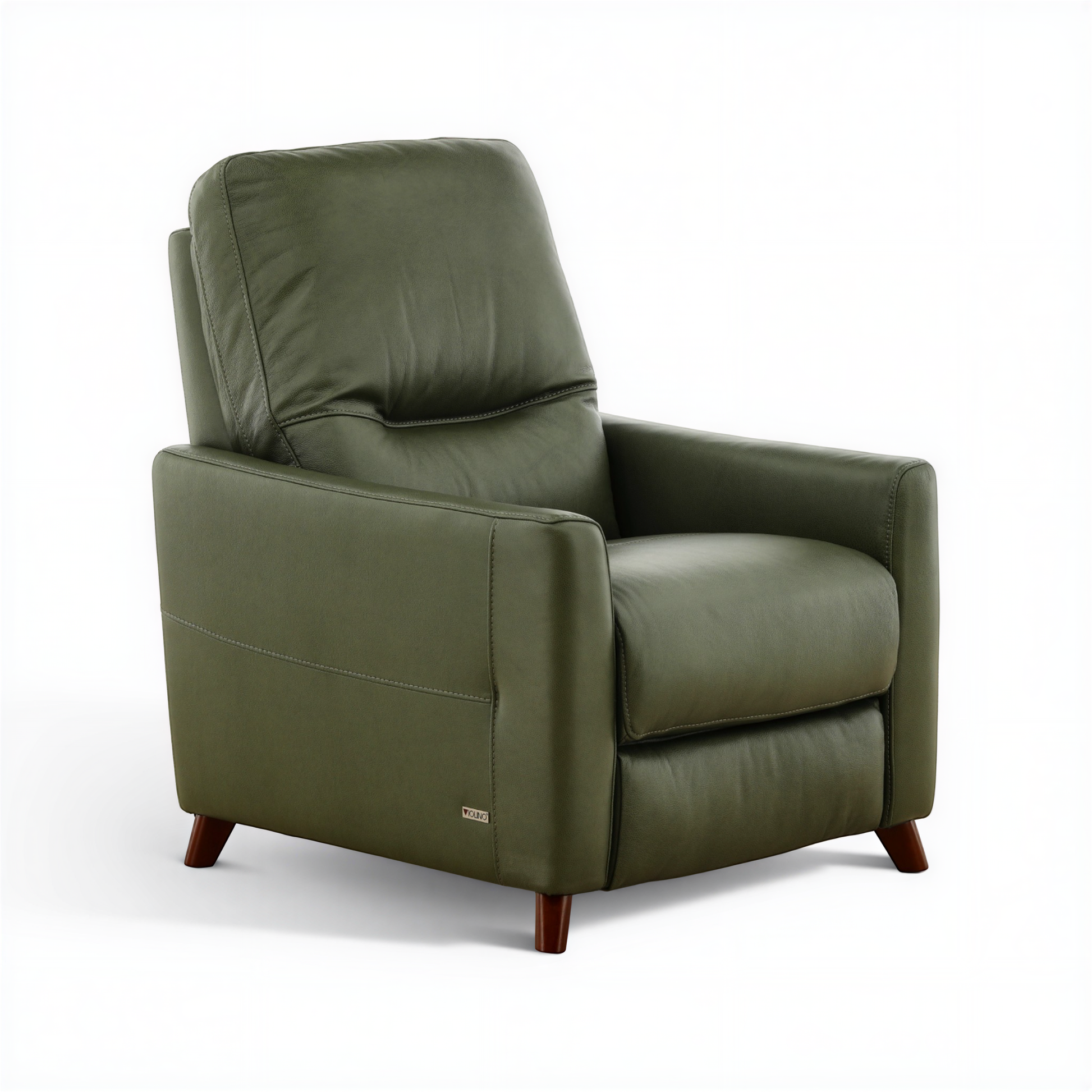 Leather pushback recliner